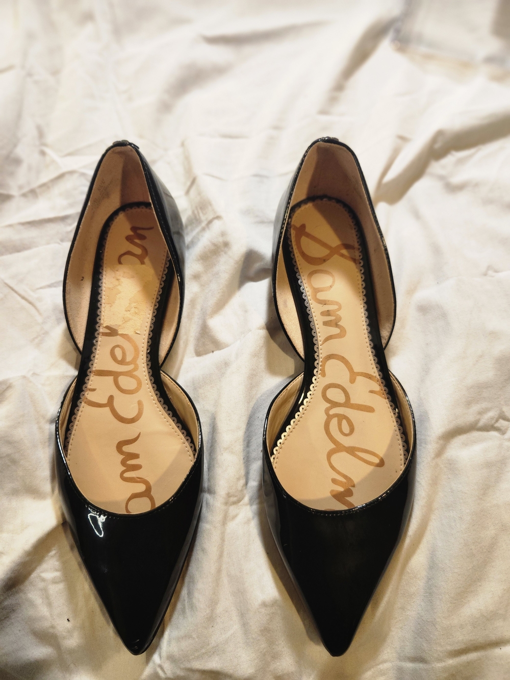 Sam Edelman Women's Black Patent D'Orsay Flats 8.5